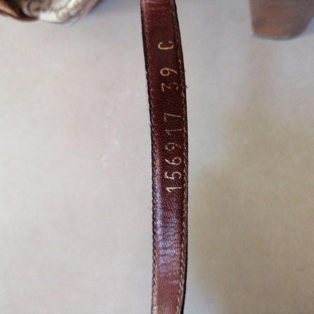 Authentic Gucci Monogram And Leather Platform San… - image 4